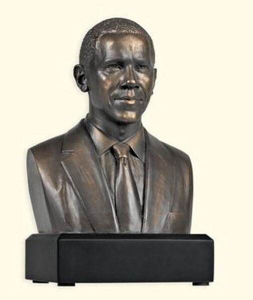 Barack Obama Bust Portraiture Statue Bronze